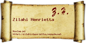 Zilahi Henrietta névjegykártya